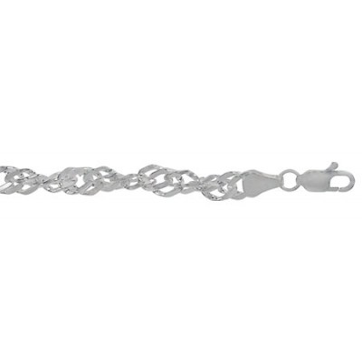 4.4mm Singapore Chain - 7" - 22" Length, Sterling Silver